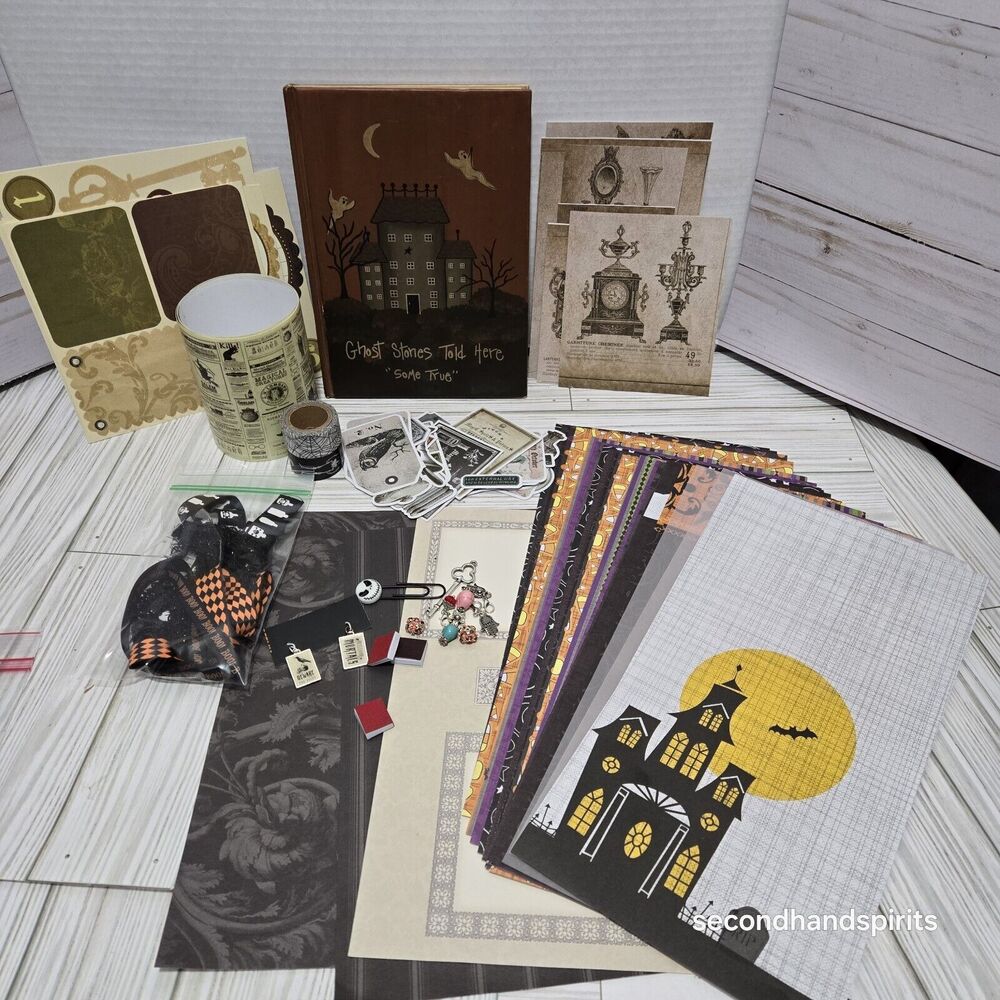 HAPPY HAUNTING Halloween Small Lot Junk Journal Scrapbook  Ephemera DIY
